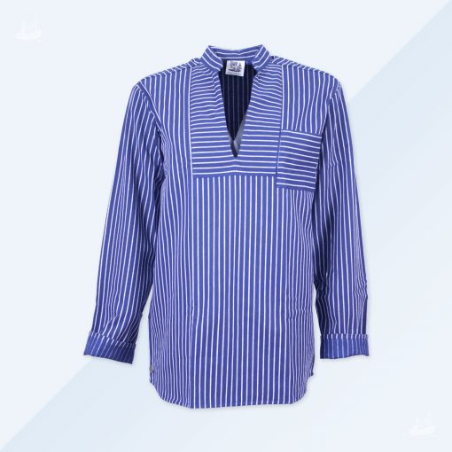 Hamburger Fischerhemd blau breit gestreift