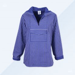 Kapuzenfischerhemd blau breit gestreift